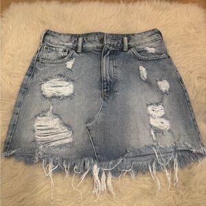 SEROYA Distressed Denim Alli Mini Skirt size 27